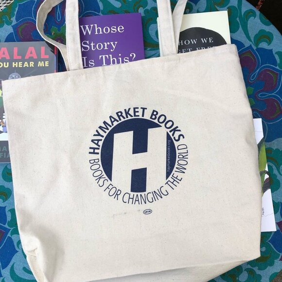 x2 NEW Haymarket Books Canvas Tote Bag. -----book bag, readers, reuseable, gift - Picture 2 of 7